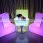 outdoor waterproof plastic led illuminated sofa sets, glow led modern sofa chair