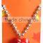 4th of July decoration customized flag printed heart pedant beads flashing necklace independence day