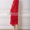 Ladies Beach Dresses Cotton-blend Red Button-Up Handkerchief Short Front Long Back Dress