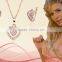 Rose Gold plated Heart with CZ Studded Fashion PendantSet