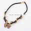 diy double snake pendant charm necklaces handmade pu leather mens snake necklaces for couple gifts