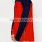 Hot Sale Fashion Streetwear Contrast 100% Cotton Longline Long Sleeve T Shirt with Side Zipper Blank Oversized T Shirt