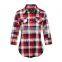 OEM price distributor wholesale slim fit fashion ladies plaid blouse and shirts