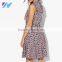 Latest fashion dress 2016 women clothing Designs Gathered Waist Frill Sleeve Midi Dress