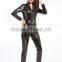2015 Instyles walson Lady Sexy black lingerie catsuit thick lingerie latex rubber pvc costume 2 way zip
