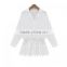 Last new design hollow Polyester patchwork Solid white women's cardigan