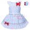 2 red bows girl daily wear dress Kids clothes