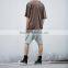100% cotton raw hem casual loose harem shorts pants