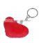 Plush Keychain & Keyring Heart Silver Tone Red Emoji Pattern Carved 10.2cm x 6.1cm