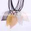 2017 New Colors Fashion Women Gold Natural Real Leaf Pendant Necklace