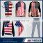 Custom tackle twill american flag baseball jerseys / shirts / pants / jackets