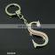 Custom metal English letters key ring zinc alloy keychains