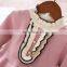 New 3 buckle wooden ear trim sweater dress girls skirt