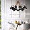 Modern home decor black metal lamp chandeliers pendant lights for hotel