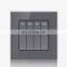 EU UK Standard Home Wall Socket Push Button On/Off Light Switch,4 gang 2 Way