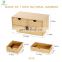 Bamboo Desk Organizer - Mini Bamboo Desk Drawer Tabletop Cosmetic Storage Organization for Office or Home (3 Drawer)