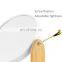 New design bamboo makeup mirror 2 sides bathroom cosmetic mirror table standing make up mirror
