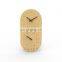 Multifunction Eco Friendly Indoor Oval bamboo tide and singing bowl analog wall clock