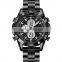 luxury brand SKMEI 1838 double movement 2 time 3atm alloy case stainless steel strap chronograph watches for men