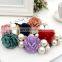 Women Fashion Style Big Rose Flower Pearl Rhinestone Hair Bands Elastic Hair Rope Ring Hair Accessories