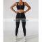 Custom Logo Wholesale Front Zipper Bra High Waist Pants 2 PCS Yoga Suit Set Sexy Women Sweatsuit Set Tracksuit