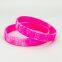 Factory Direct in Stock Healthy Breast Awareness Ribbon Public Service Announcements Soft Smoothly Silicone Bracelet