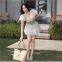 Spring and summer new style rich heiress French sweet spicy girl pure desire style bow lace waist cinching slimming dress