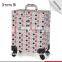 Professional Salon Beauty Box Pvc Cosmetic Makeup Kits Case With Rolling Wheels