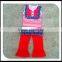 Silver Anchor Sticker Shorts Outfits Summer Custom Baby Girls Handmade Smocked July 4th Design Clothing Sets