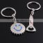 Beer bottle opener keychain wholesale , casting with soft enamel ,nickel plated