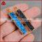 Genuine long rectangle double bar pendants , raw agate druzy bar pendants with 18k real gold plated                        
                                                Quality Choice