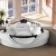 Corner sex massage bathtub with spa function for two person jetted bathtub