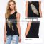 New style factory supply custom design cotton black women t-shirt wholesale lady tops                        
                                                Quality Choice