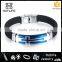 Novelty Products Chinese Blue Plating Cross Black Silicone Bracelet With Logo Quality Choice