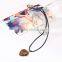 Simple women jewellery leather chain natural stone pendant heart necklace
