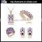 2015 china wholesale alloy crystal color stone rose gold full jewelry set