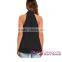 Black Double Ruffle Neck Tie Sleeveless crop top indian hot sex photos