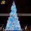 White outdoor lighted snowing christmas tree christmas decoration