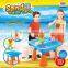 Baby toys Outdoor toys folding beach table sand play set wholesale 14pcs