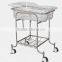 Deluxe Stainless Steel Acrylic Baby Crib With Basket