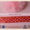 Polka dot printed satin ribbon for cake decoration