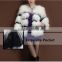 2015 White Winter Long Style Real Lamb Mongolian Sheep Fur Coat For Lady