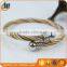 Wholesale Stainless steel Wire Cable Cuff Bracelet With Bangle