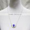 Newest Gold Pipe w/ White& Turquoise Seed Bead Royal Blue Bead Pendant Triple Necklace2016 Fashion Style Wholesale