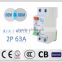Customized Widely Used 63A A types of electrical circuit breaker