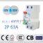 Classical types of RCCB 1P+N 63A 240/415V breaking capacity 10KA circuit breaker