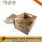 Custom brown kraft paper box folding cardboard paper box with ribbon
