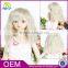 New design factory price long white BJD hair cheap doll wig on sale