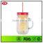 FDA certification and PS material 20 Ounce Double wall acrylic mason jars with handle and lid