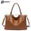2016 large size women tote shoulder bag with genuine leather